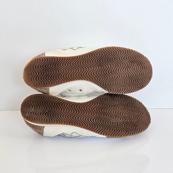 Tory Burch Cream Leather & Suede Logo Sneakers | Size US 6 | Neutral Trainer - Picture 10 of 13
